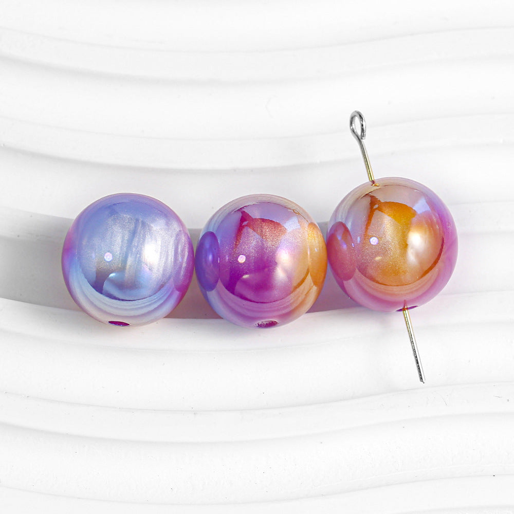 Round Beads - Tri-Color Cloudscape Series