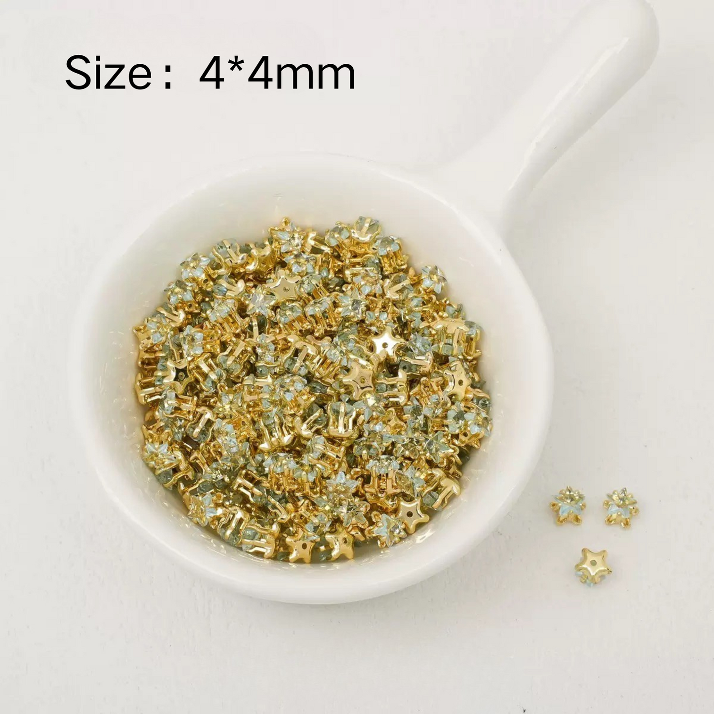 【A23】50pcs Star-Shaped CZ Spacer Beads – Gold -Plated, High-Color-Fast, 4mm/5mm DIY Jewelry Charms