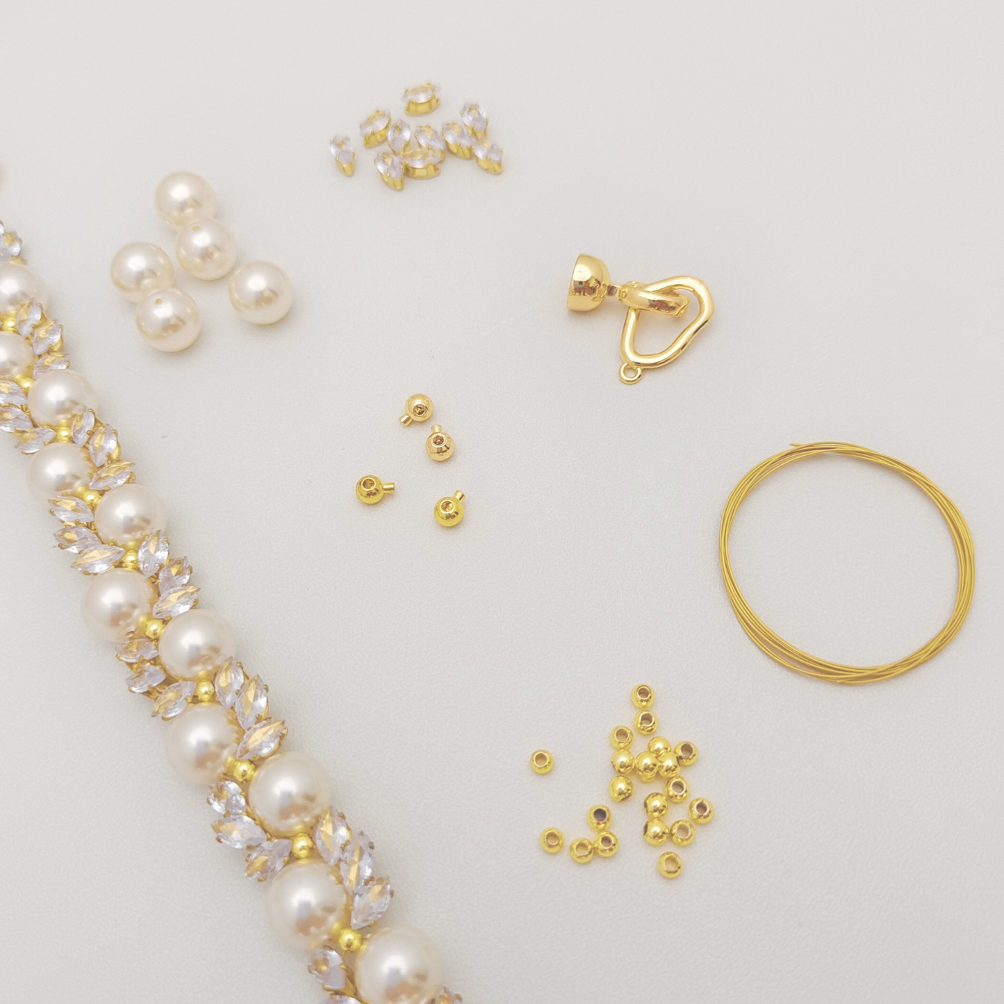 No.60 Angel’s Feather DIY Bracelet Kit | Marquise Zircon & Pearl | Includes Tutorial