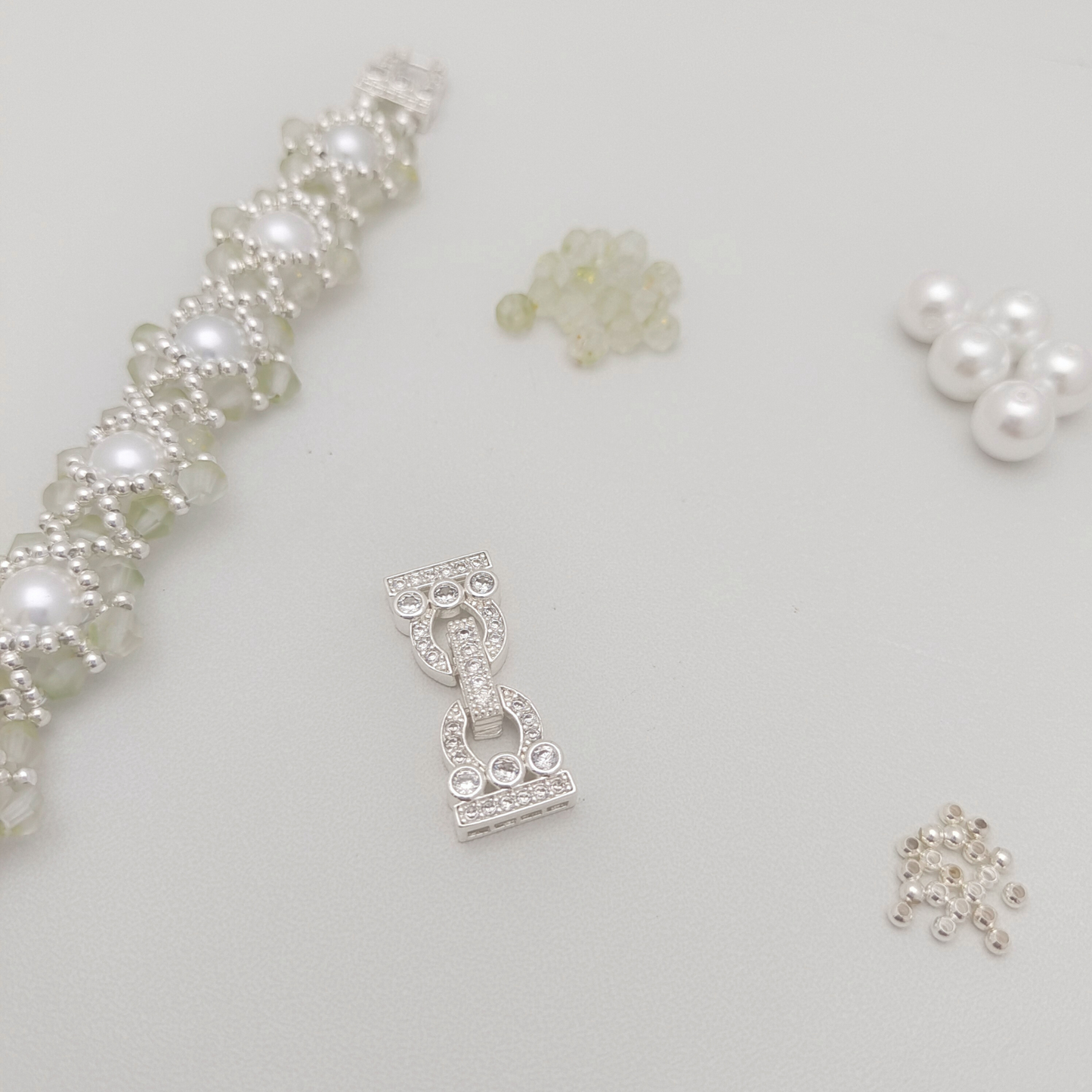 No.50 DIY Bracelet Kit – Summer Succulent with Pearls & Diamond Beads Handmade Bracelet Gft for Her