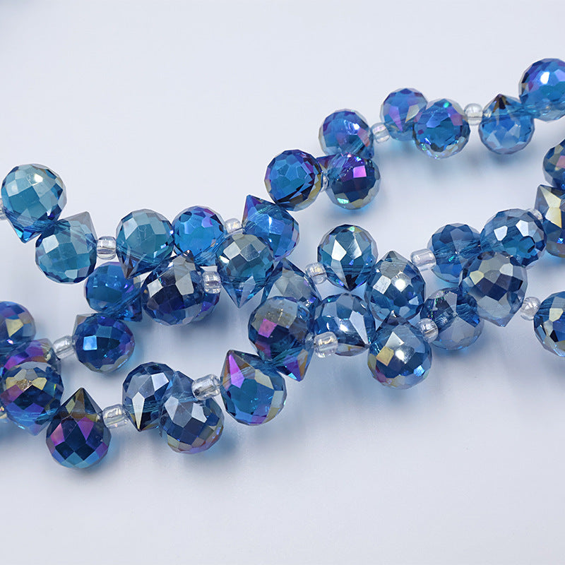 Premium 8MM Teardrop Faceted Beads - Blue Family