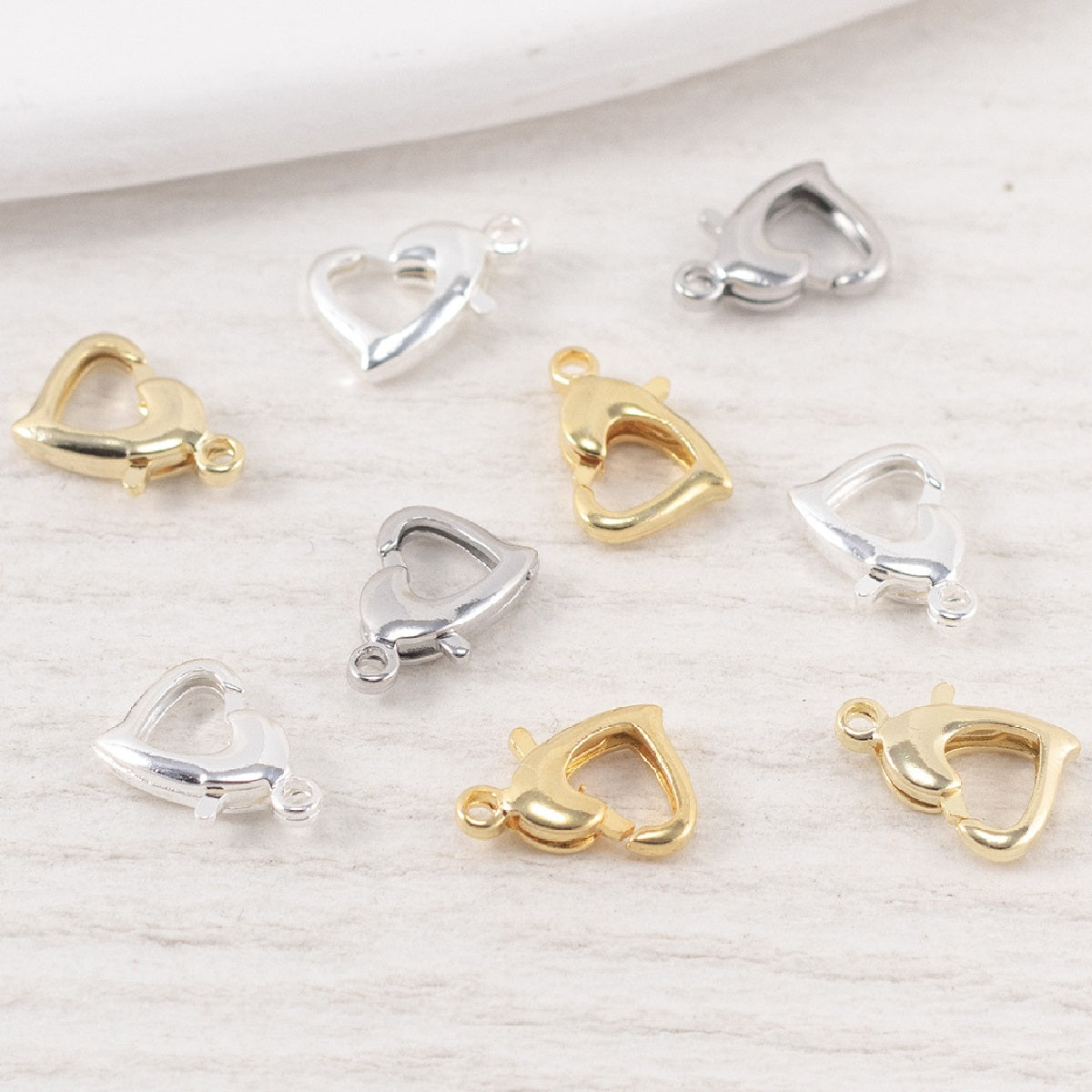 10pcs Alloy Heart Shape Lobster Clasps