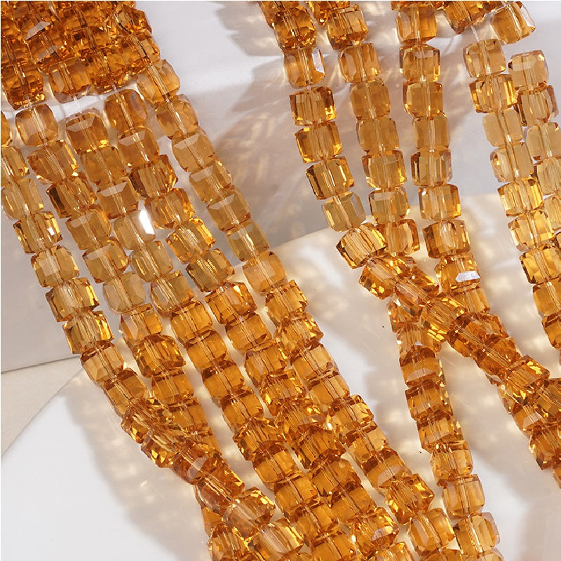 Premium 4/6/8mm Cube Crystal Beads - Serenity Monochrome Collection