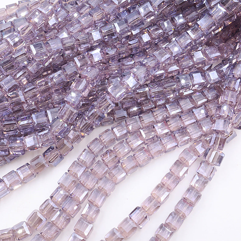 Premium 4/6/8mm Cube Crystal Beads - Ember Gilt Collection