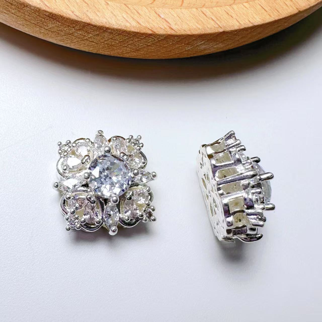 Square CZ Spacer Bead