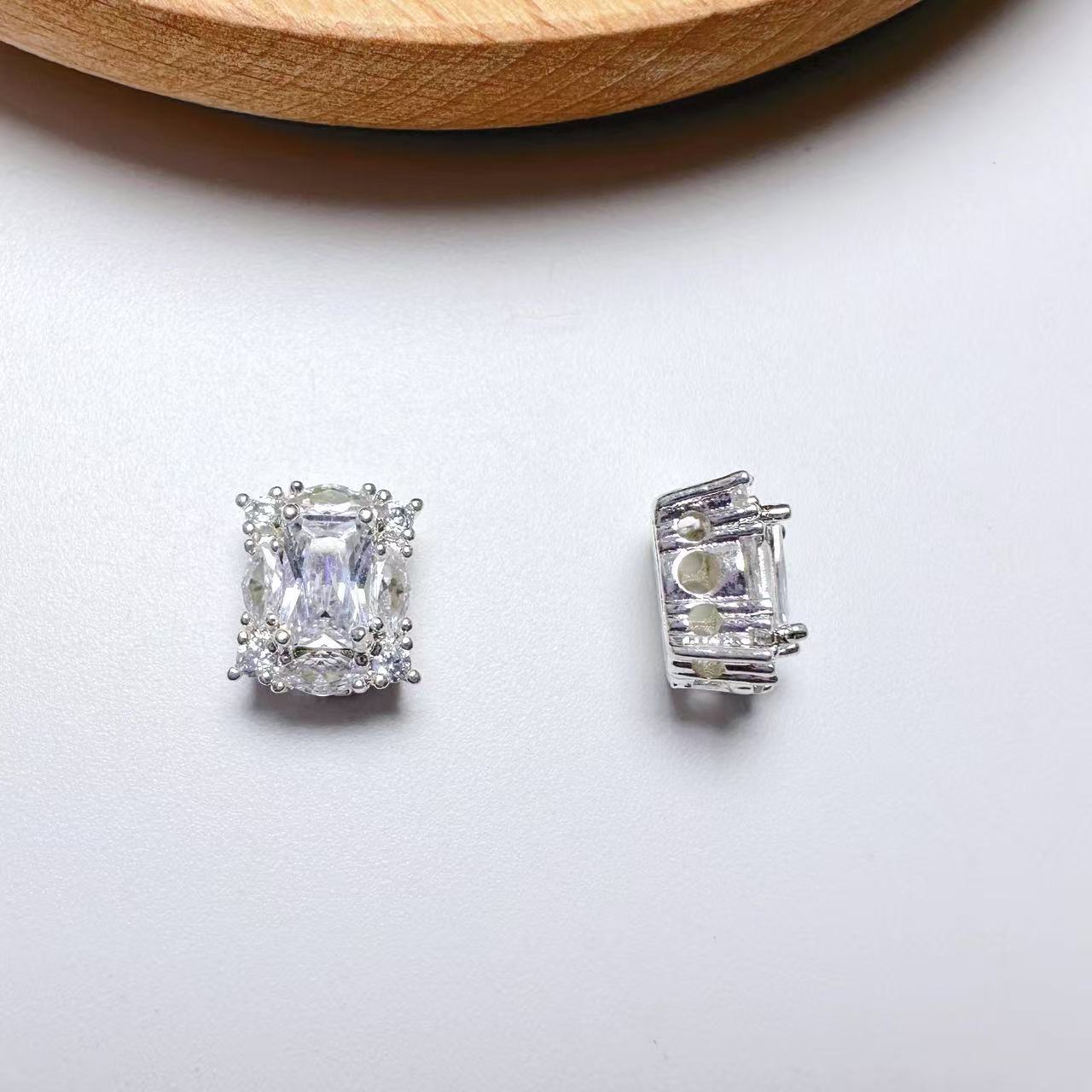 Rectangle Cut CZ Spacer Bead