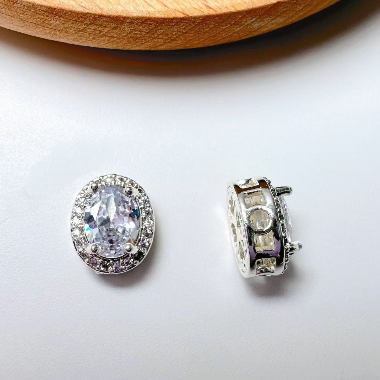 Oval Cut CZ Spacer Bead