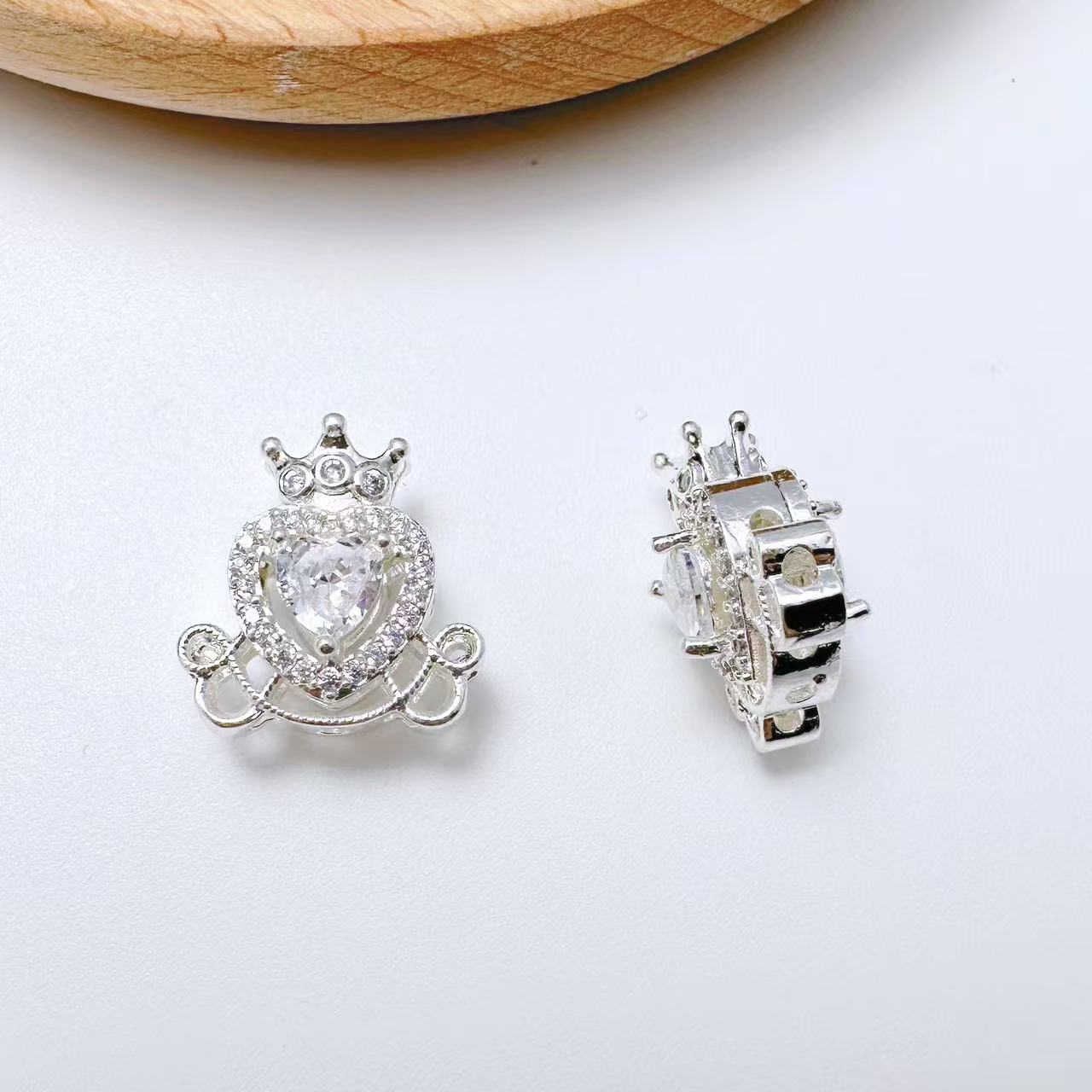 Crown Shape CZ Spacer Bead