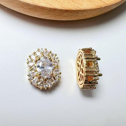 Oval Cut CZ Spacer Bead