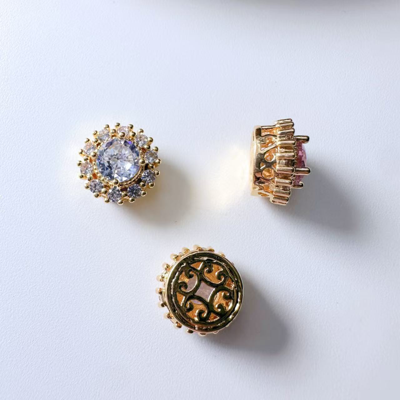 Round Cut CZ Spacer Bead