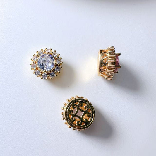 Round Cut CZ Spacer Bead