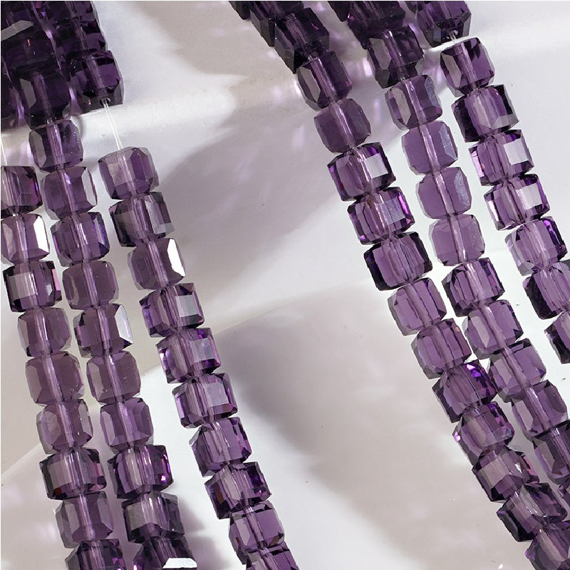 Premium 4/6/8mm Cube Crystal Beads - Serenity Monochrome Collection