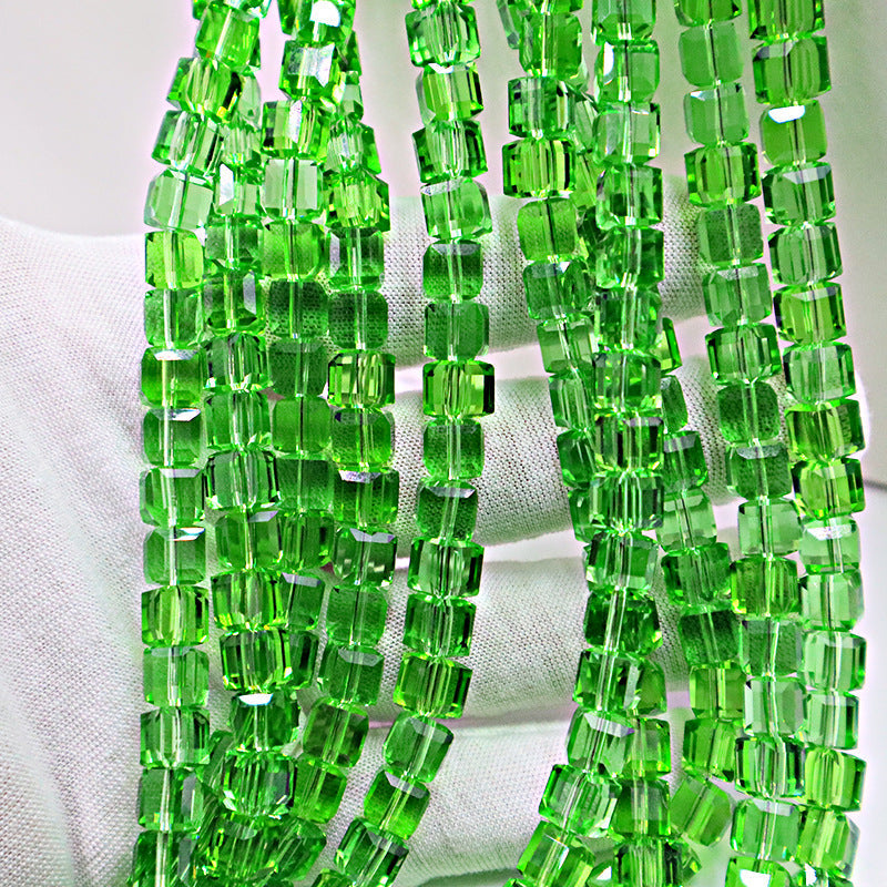 Premium 4/6/8mm Cube Crystal Beads - Serenity Monochrome Collection