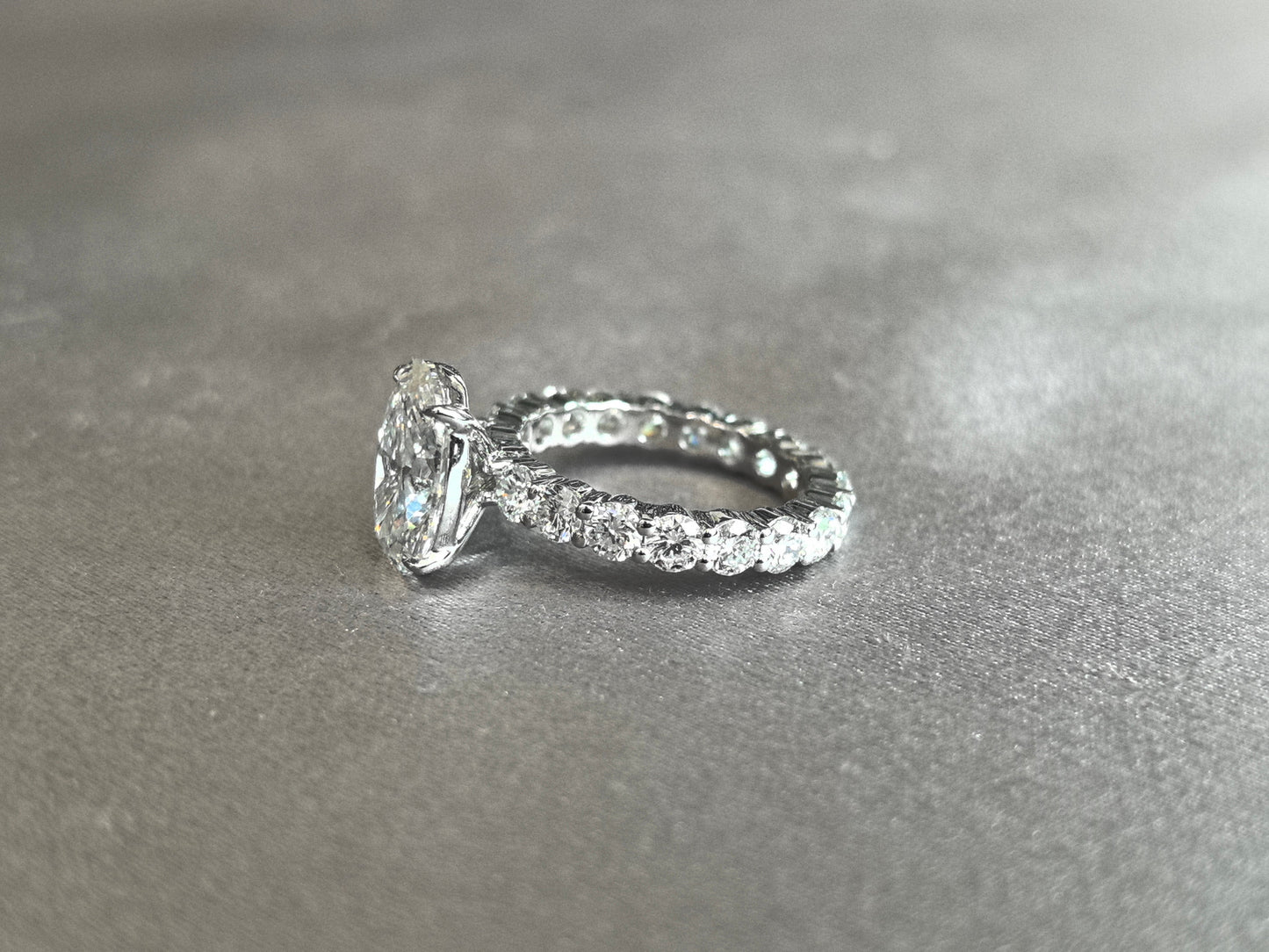 Oval Lab Grown Diamond Ring with Diamond Pavé Band | Full eternity Band