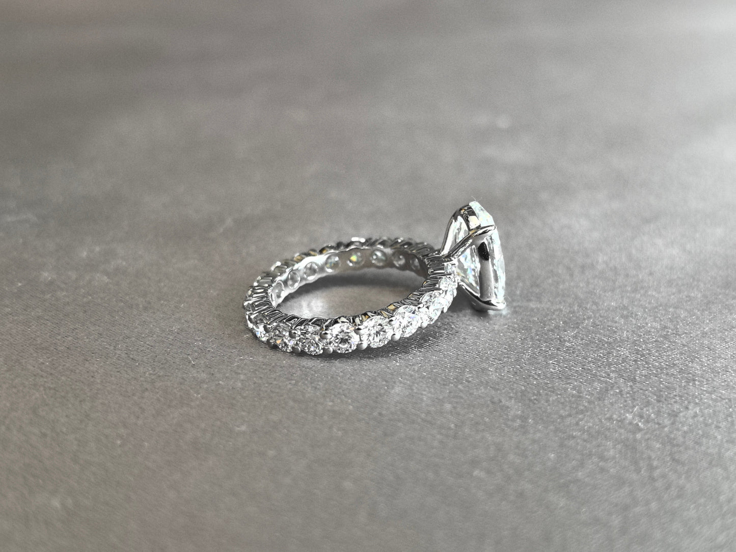 Oval Lab Grown Diamond Ring with Diamond Pavé Band | Full eternity Band