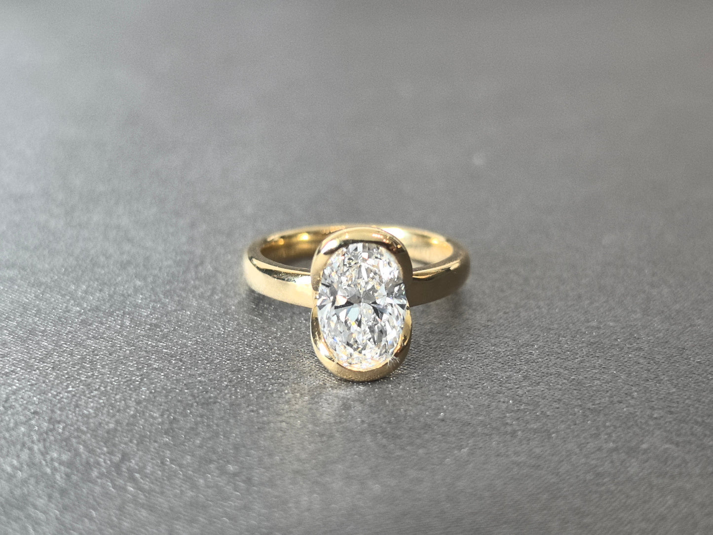 Oval Lab Grown Diamond Ring | Wrap-Around Band