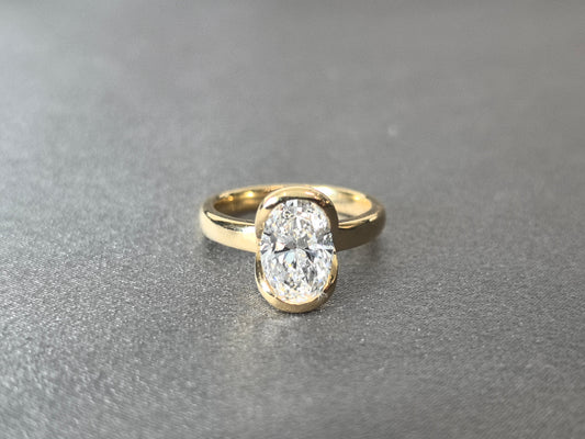 Oval Lab Grown Diamond Ring | Wrap-Around Band