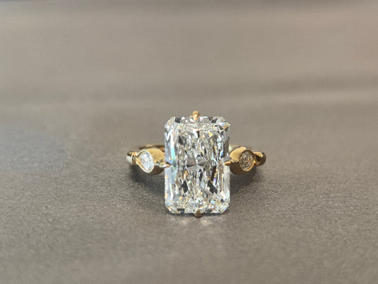 Radiant-Center Ring with Marquise Sidestones