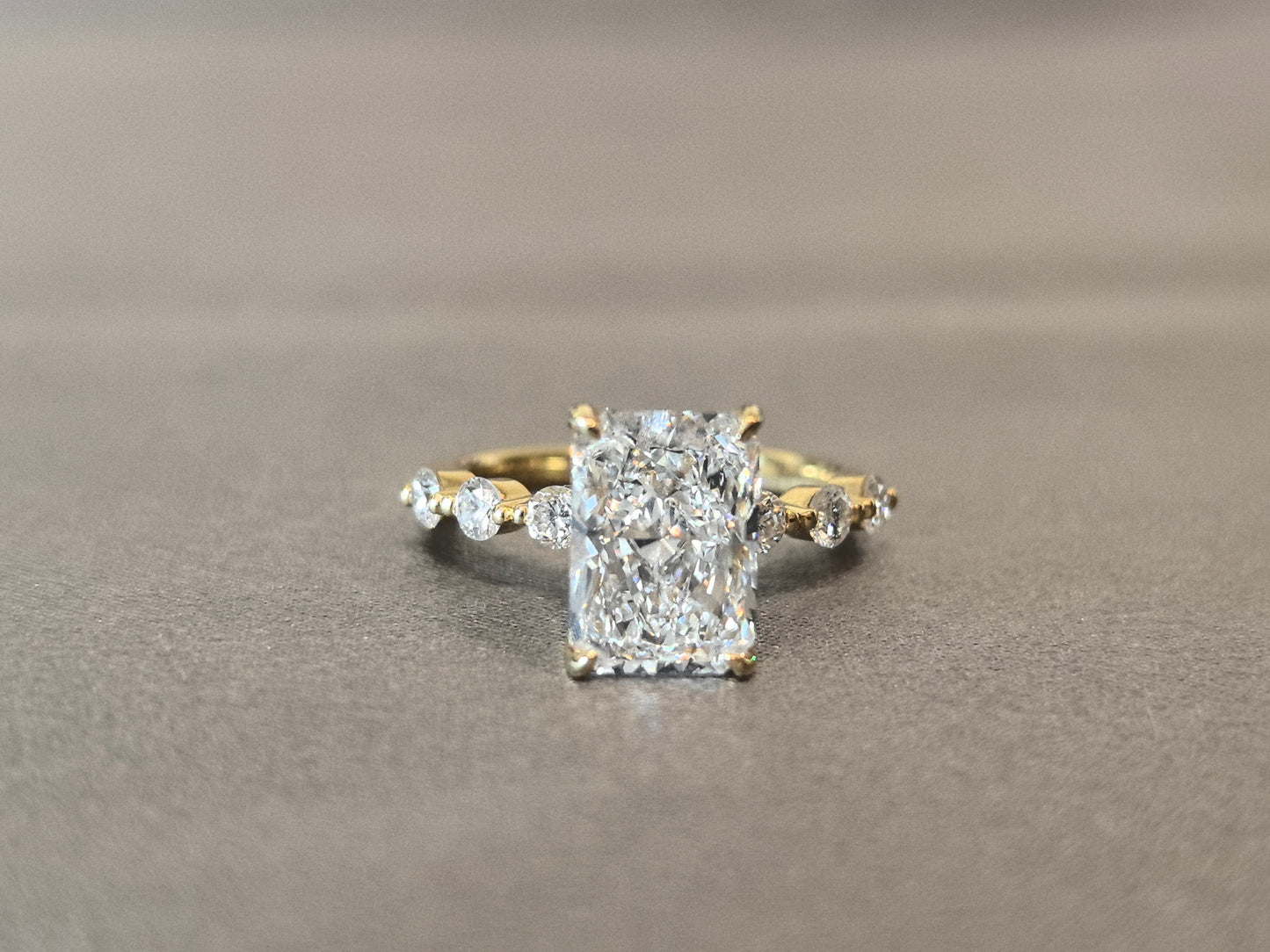 Antique-Inspired Radiant with Flanking Rounds Ring