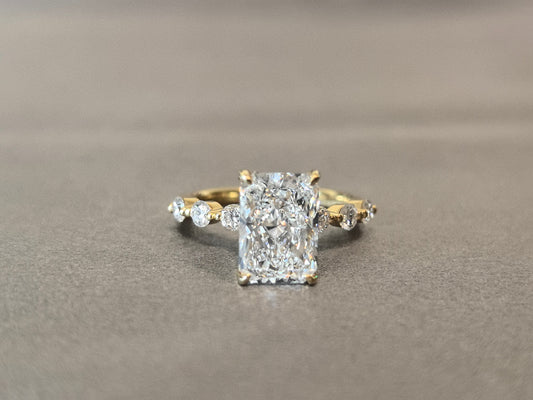 Antique-Inspired Radiant with Flanking Rounds Ring