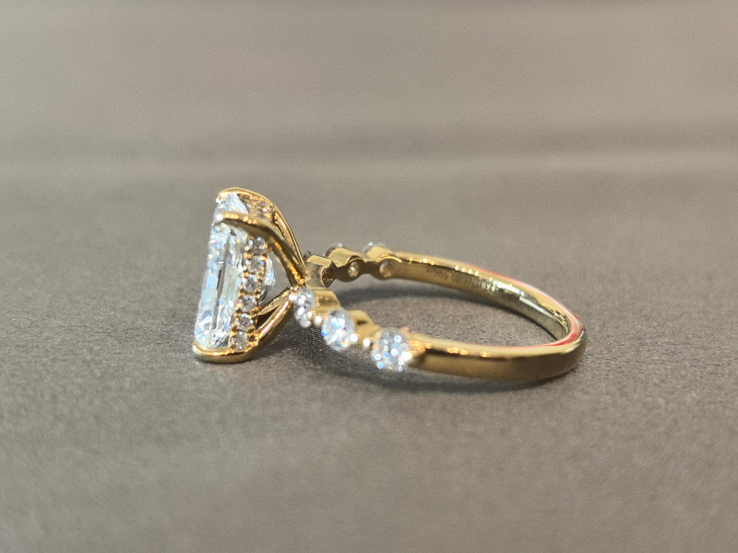 Antique-Inspired Radiant with Flanking Rounds Ring