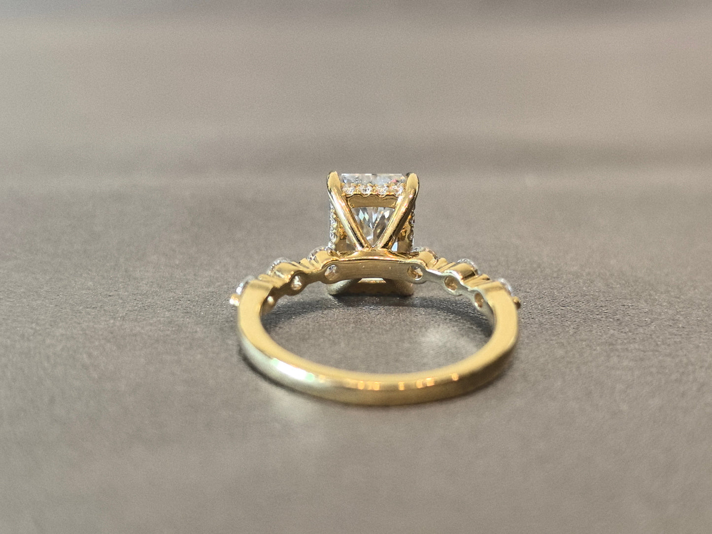 Antique-Inspired Radiant with Flanking Rounds Ring