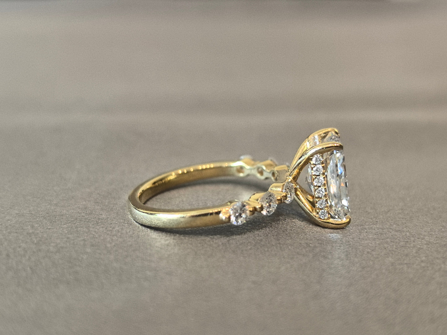 Antique-Inspired Radiant with Flanking Rounds Ring