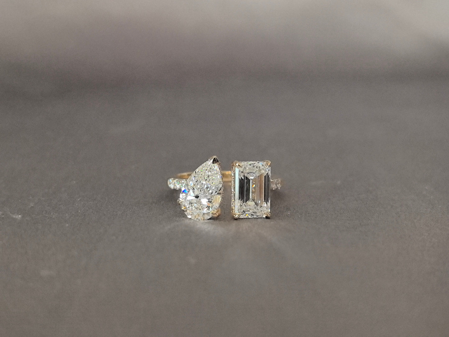 Emerald Cut & Pear Two-Stone Ring