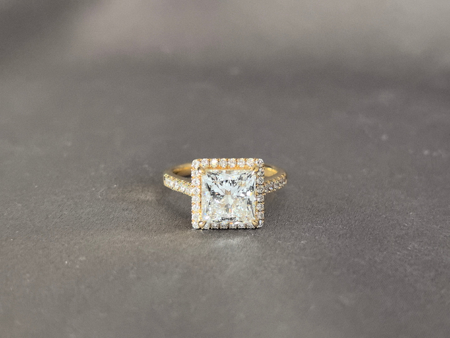 Princess Halo Half Eternity Ring | Double Sparkle Design | Modern Brilliance | Lab-Grown Diamonds