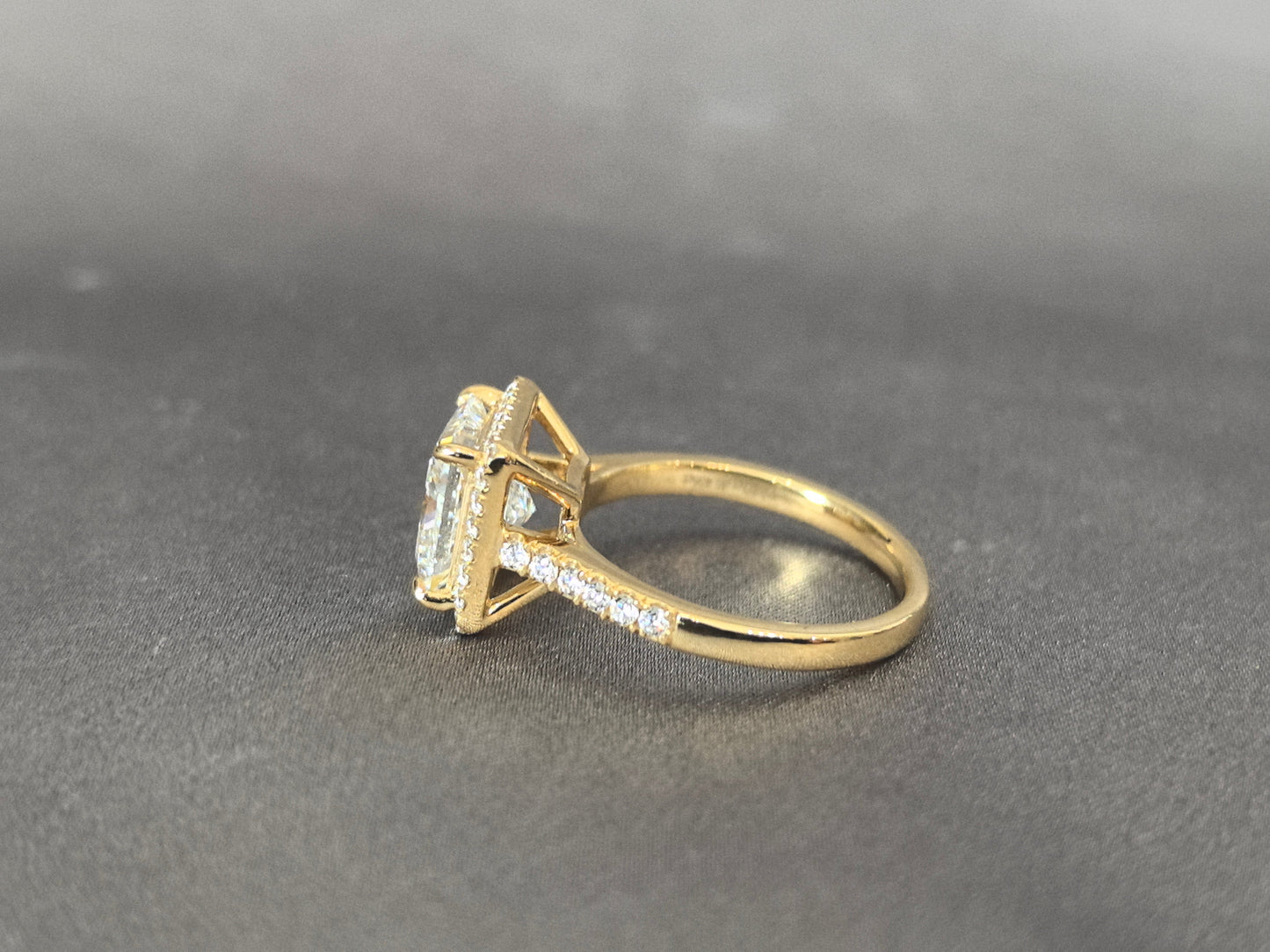 Princess Halo Half Eternity Ring | Double Sparkle Design | Modern Brilliance | Lab-Grown Diamonds