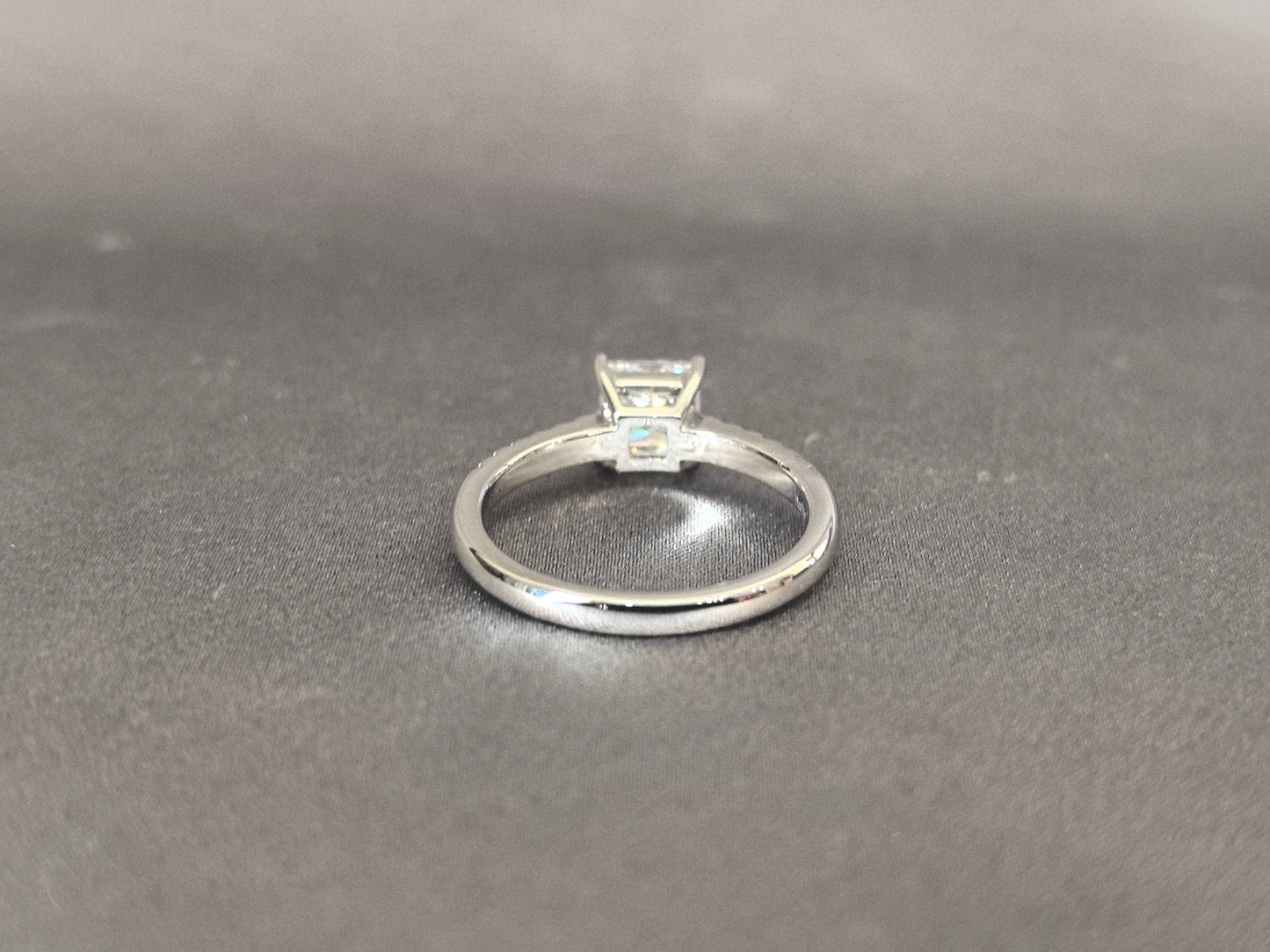 Princess Cut Solitaire Ring | Half Eternity Band | Geometric Elegance | Lab-Grown Diamonds