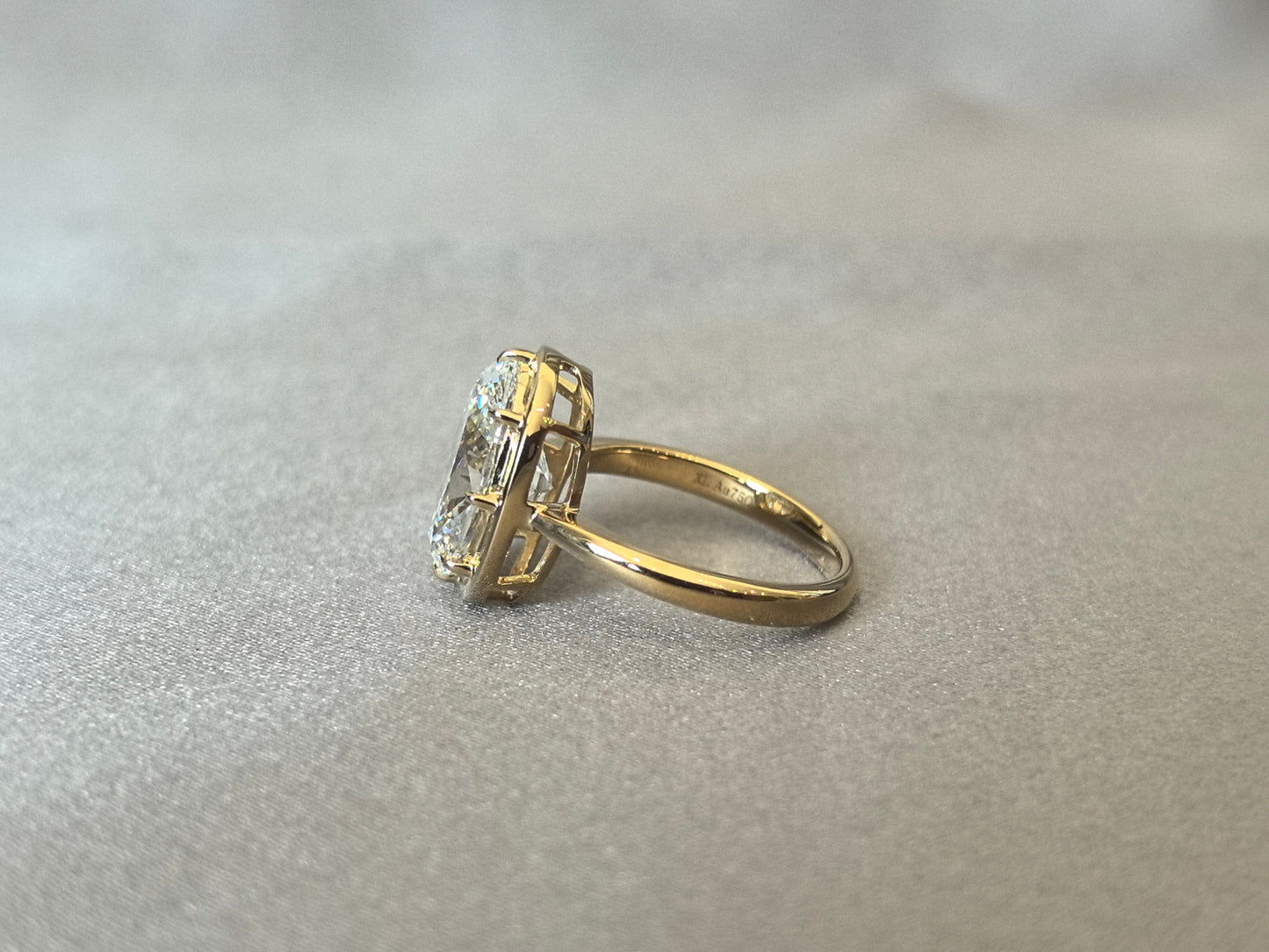 Oval Lab Grown Diamond Ring | 6-Prong Setting | Plain Band | 14K White Gold