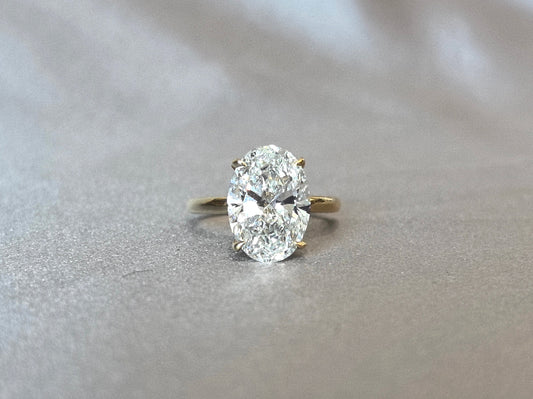 Oval Cut Lab Diamond Ring | Hidden Halo Design | Timeless Solitaire | Understated Luxury