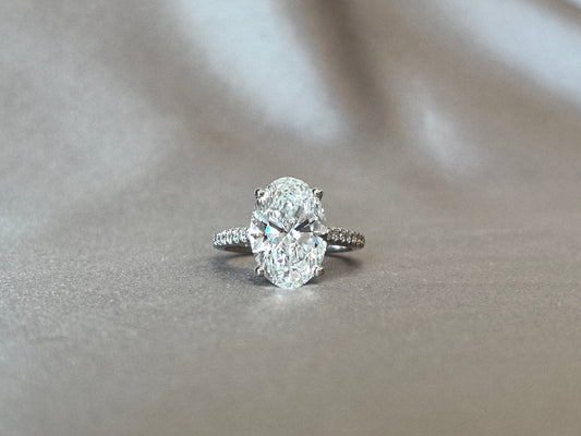 Dainty Oval Lab Half Eternity Diamond Ring