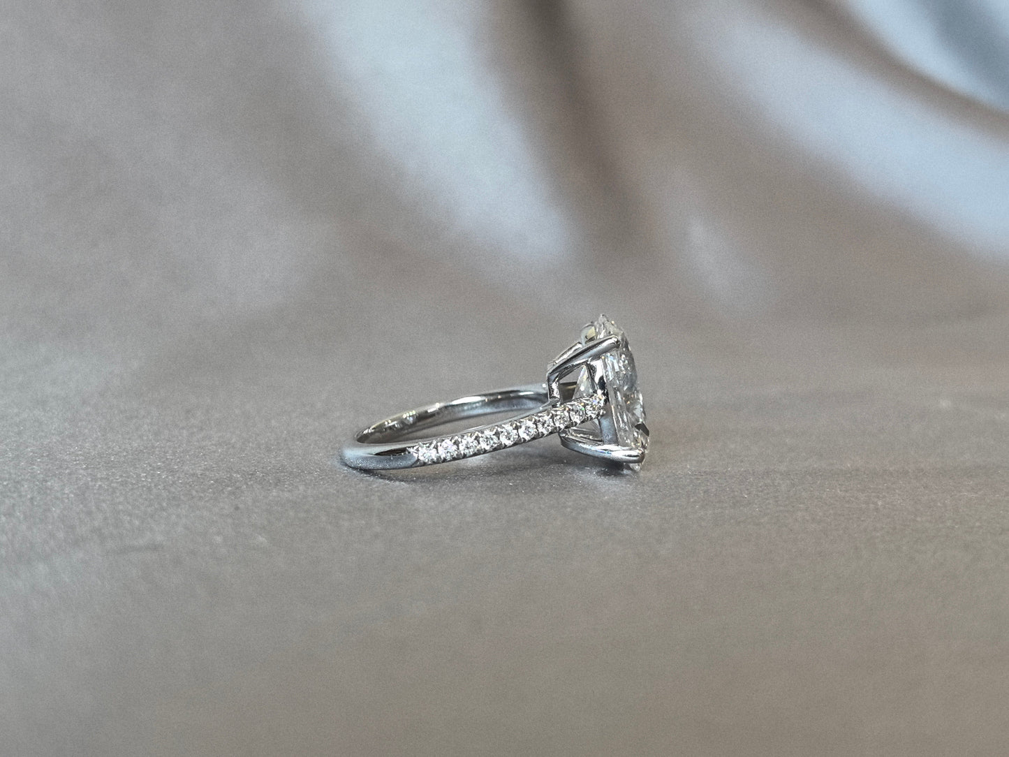 Oval Cut Half Eternity Ring | Continuous Elegance | Versatile Stacking Band | Lab-Grown Diamonds