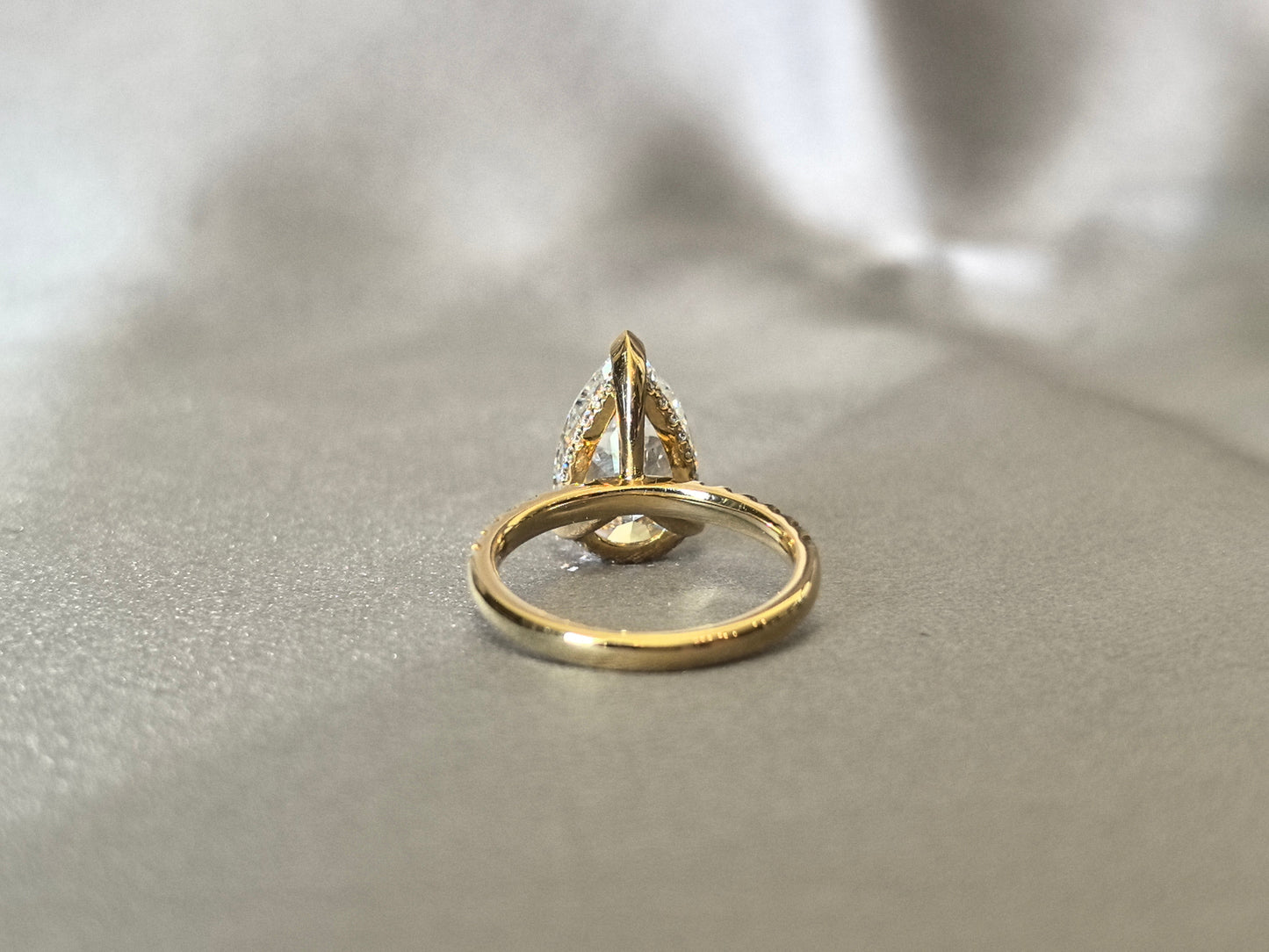 Pear-Shaped Minimalist Pavé Ring | Half Eternity Design | Elegant Teardrop Silhouette | Lab-Grown DiamondsPear-Shaped Minimalist Pavé Ring | Half Eternity Design | Elegant Teardrop Silhouette | Lab-Grown Diamonds