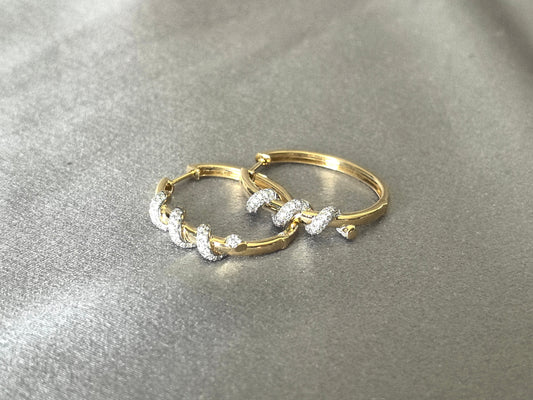0.54ct 6.7g Twisted Hoop Earrings | 14K Gold | Elegant Design