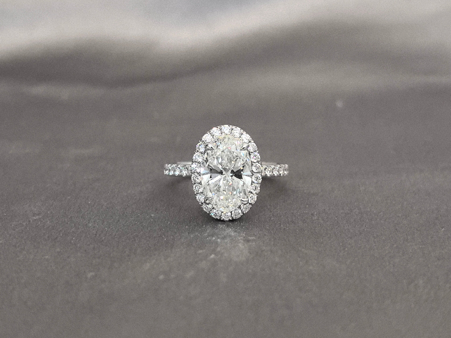 Oval Cut Lab Diamond Full Eternity Ring with Bezel Setting | 14K Gold | Elegant