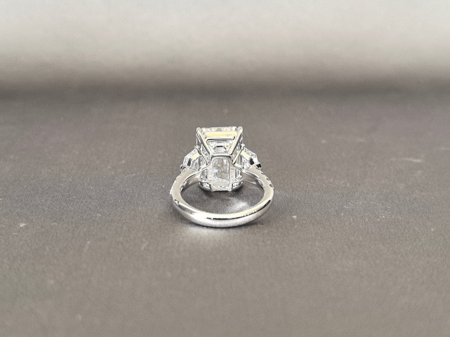 Half Eternity Emerald-Center Trilogy Ring with Cadillac Sidestones