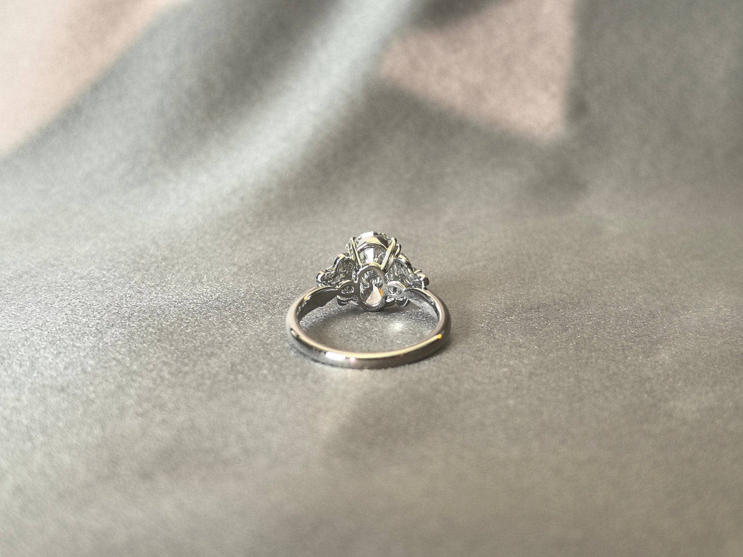 Oval Cut Lab Diamond Ring | Diamond Bow Accents | Exquisite Detailing | Lab-Grown Luxury