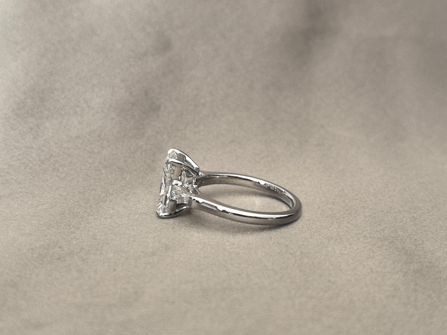 Radiant Cut Trilogy Ring | Baguette Sidestones | Geometric Brilliance | Lab-Grown Diamonds