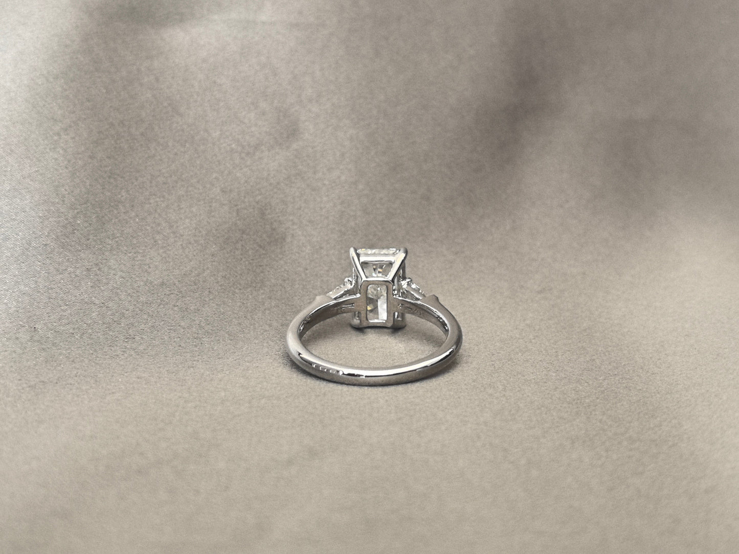 Radiant Cut Trilogy Ring | Baguette Sidestones | Geometric Brilliance | Lab-Grown Diamonds