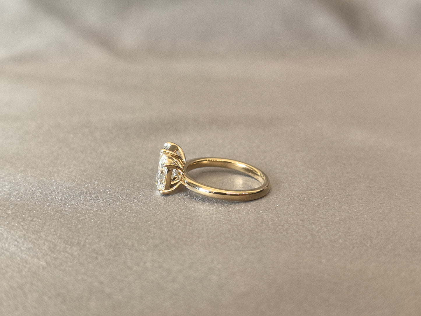 Oval & Emerald Cut Two-Stone Ring | Customizable Lab Gemstones | 14K Gold | Personalized Birthstone Design