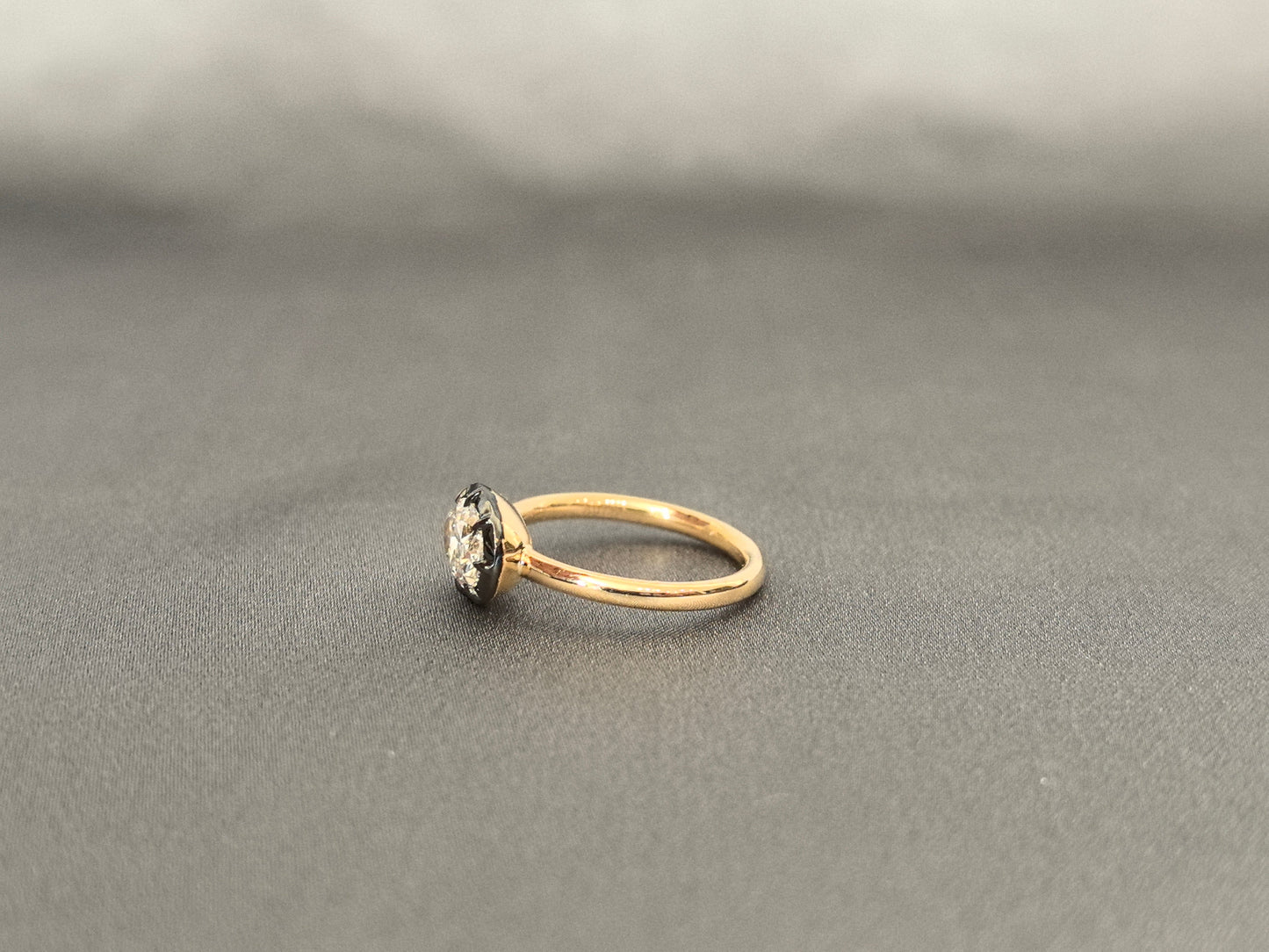 Horizontal Oval Lab Diamond Ring | 14K Gold | Modern East-West Setting