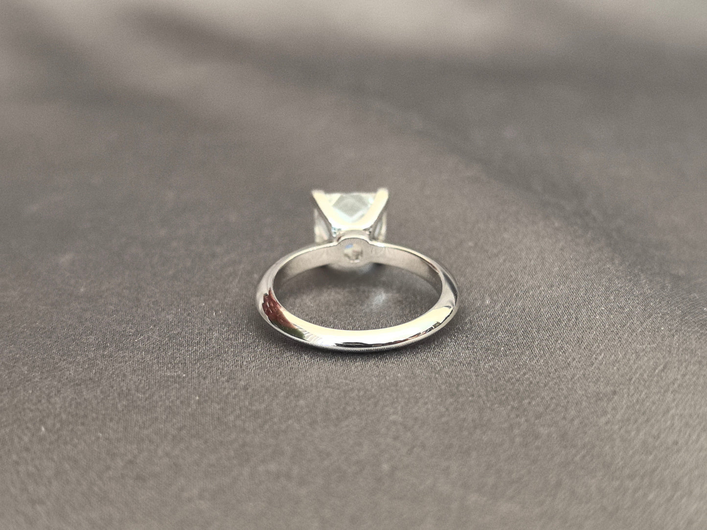 Princess Cut Lab Diamond Solitaire Ring | 4-Prong Setting | Plain Band | 14K Gold | Timeless Simplicity