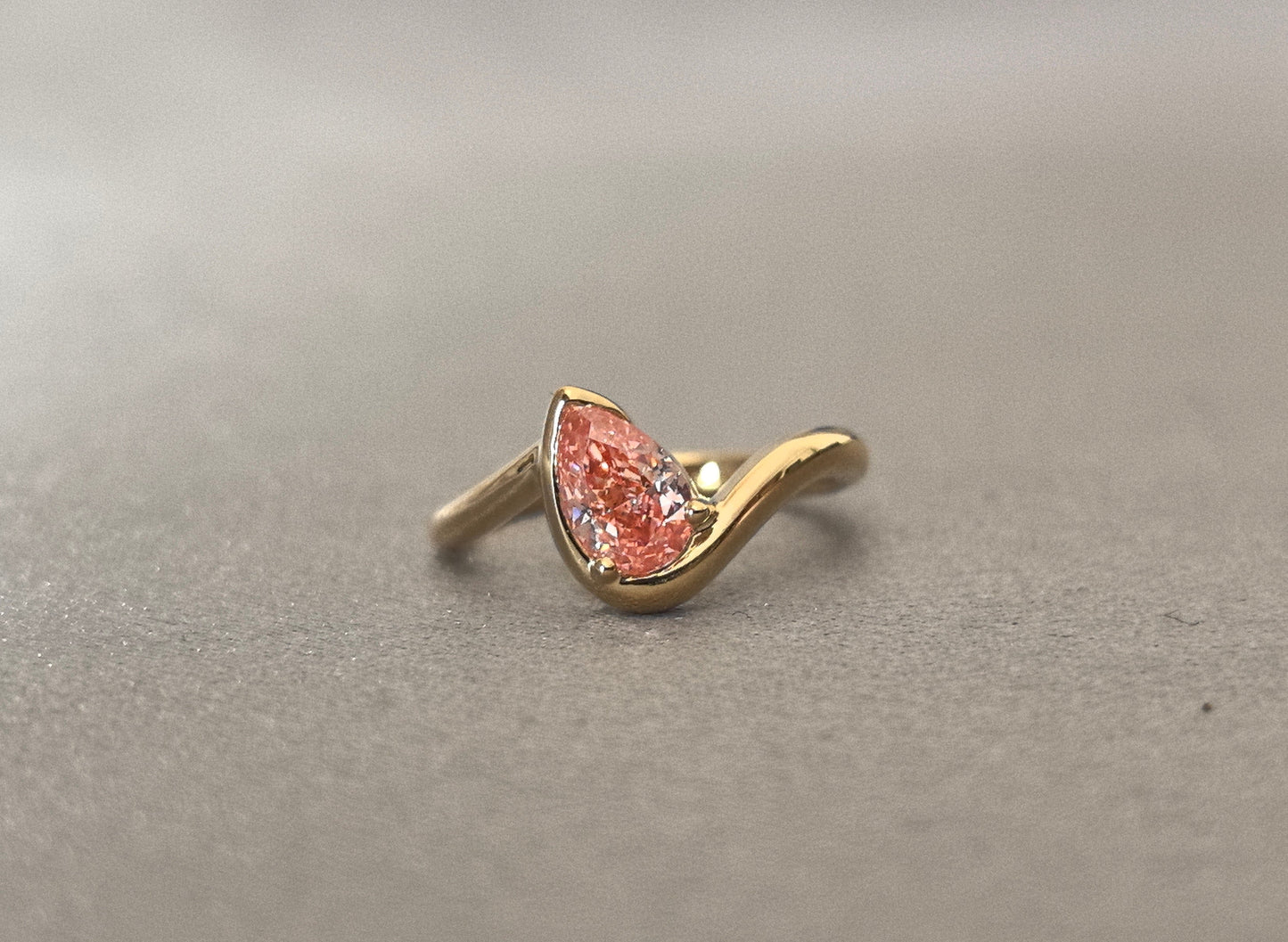 0.40ct Pink Pear Lab-Grown Diamond Pinky Ring
