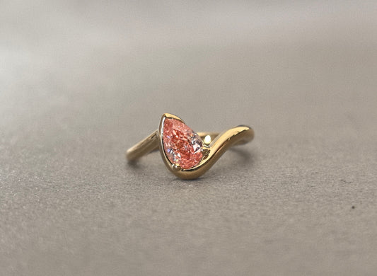 0.40ct Pink Pear Lab-Grown Diamond Pinky Ring