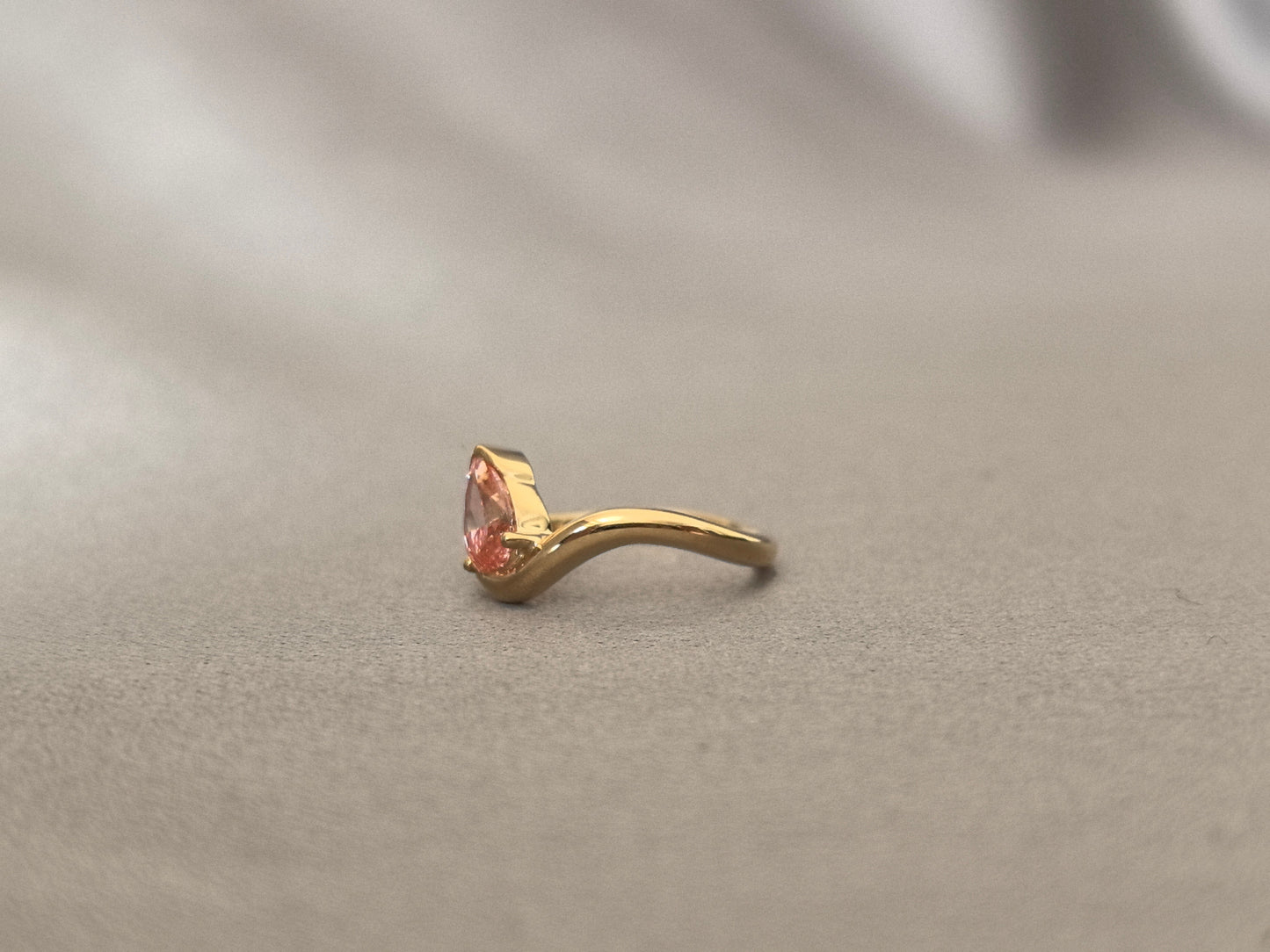 0.40ct Pink Pear Lab-Grown Diamond Pinky Ring