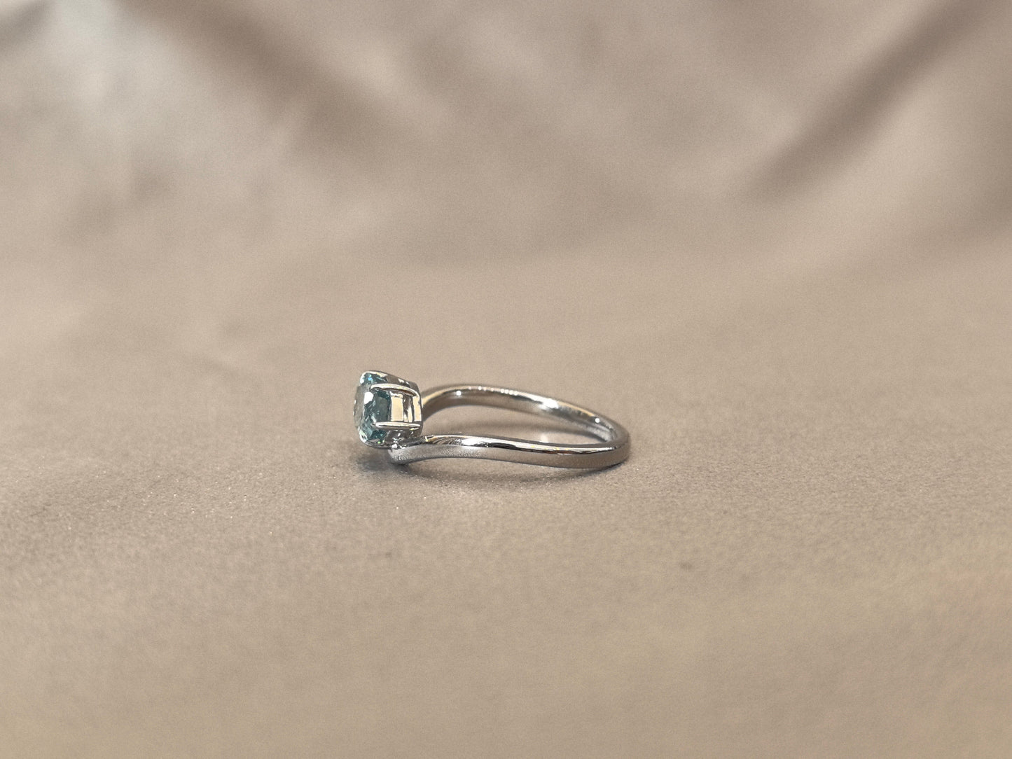 1.20ct Blue Pear-Shaped Solitaire Lab Diamond Ring in 14K Gold