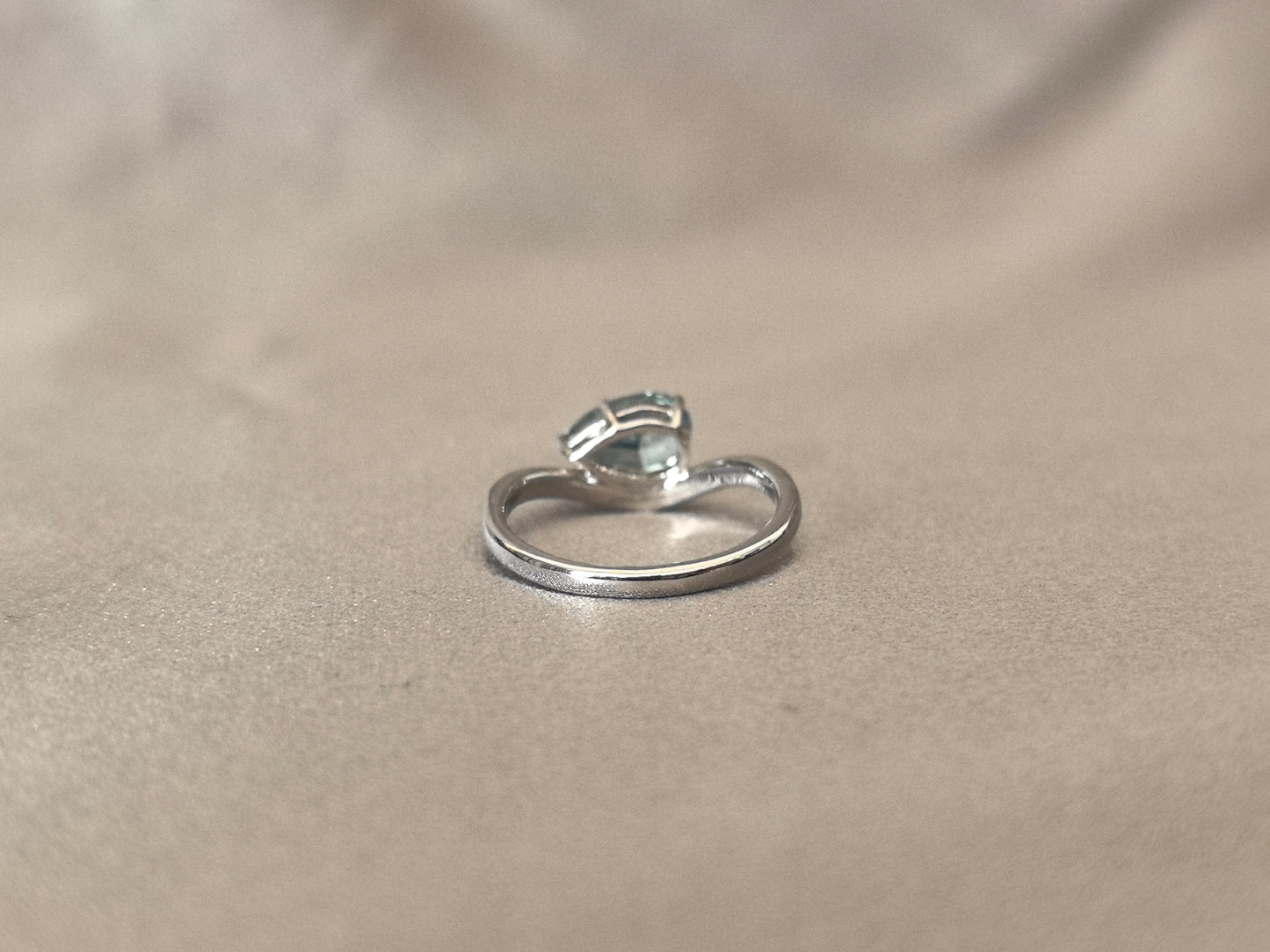 1.20ct Blue Pear-Shaped Solitaire Lab Diamond Ring in 14K Gold